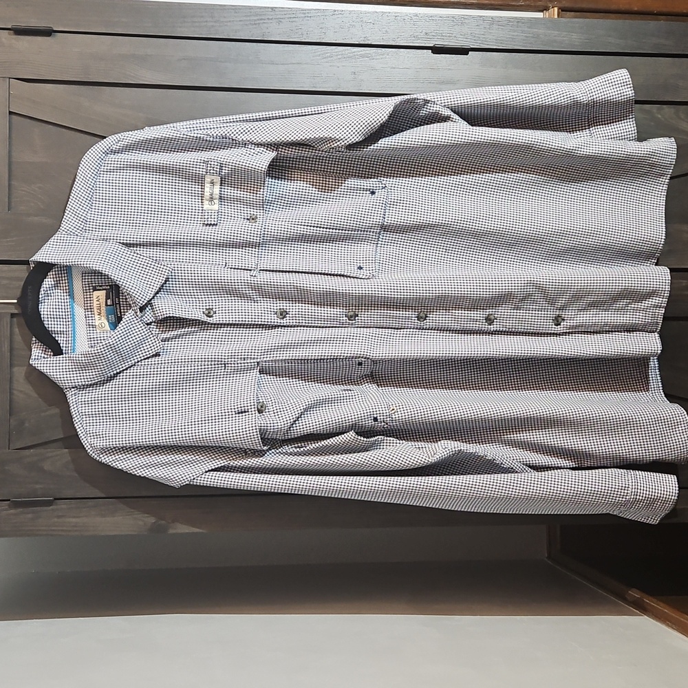 Magellan Men’s Blue Check Long-Sleeve Button-Up Shirt
